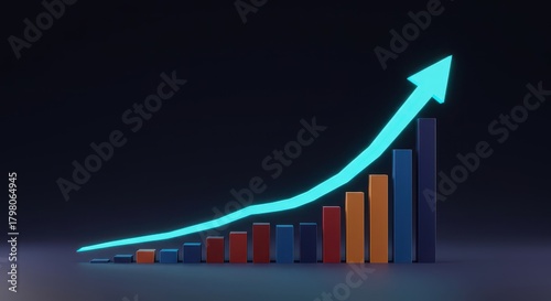A digitally rendered abstract graph displaying rapid acceleration, showing financial success, potential, and forward momentum for a scaling enterprise, accelerating, analysis, market