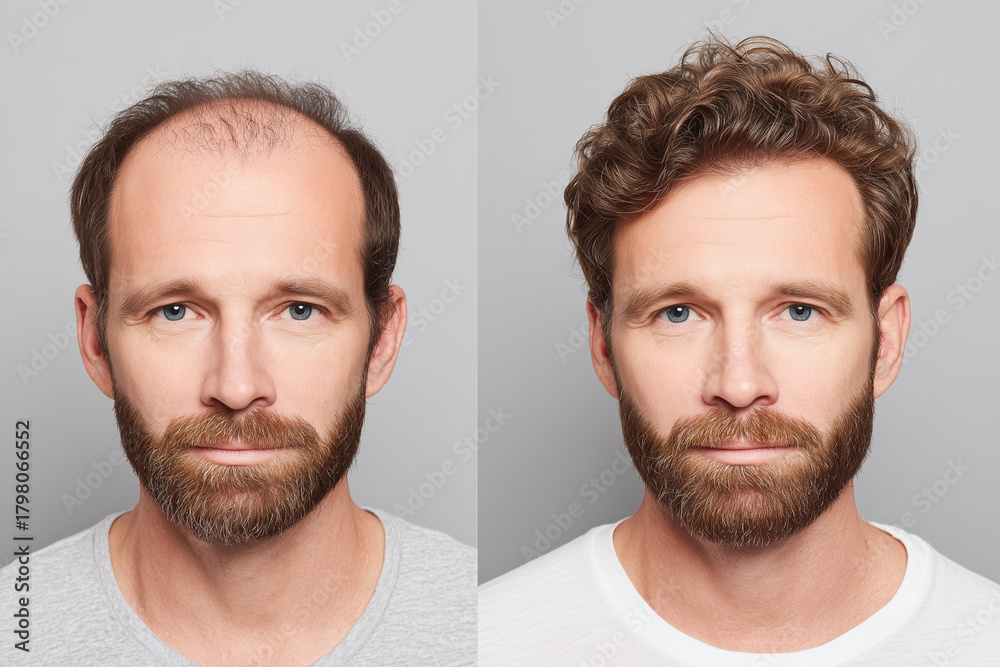 Fototapeta premium The man on the left has a shaved head