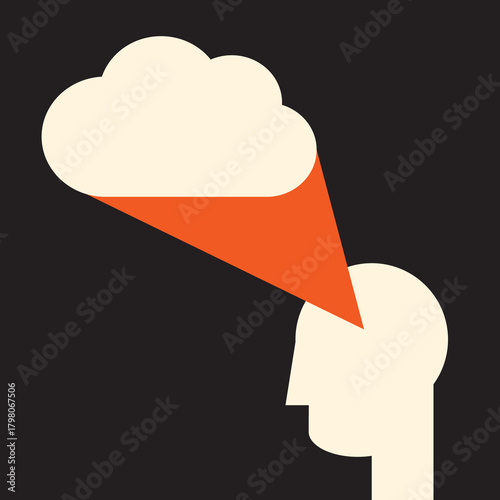 cloud thought  - simple insight illustration 