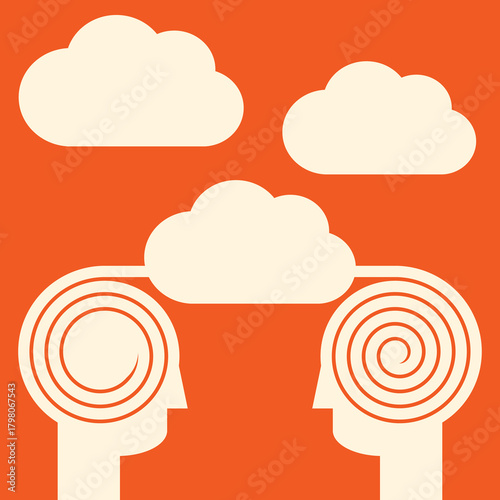 cloud link -two minds connected through virtual network hub