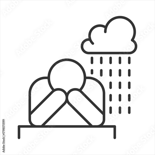 Depression Outline Icon