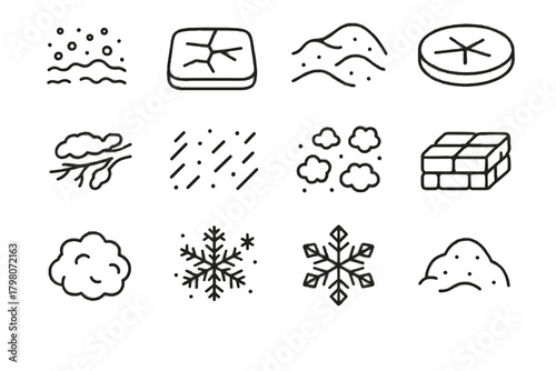 Powder snowdrift vector texture frost icon icons snowflake snow fluffy frozen mound