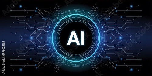 AI Learning and Artificial Intelligence Concept. Business, modern technology, internet and networking concept. 3d