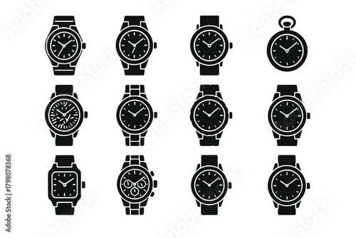 Eco icon dial handcrafted recycled watch wooden strap vector wood