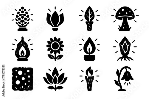 Lotus vine vector lamp light inspired nature crystal fiber sunflower pinecone bulb