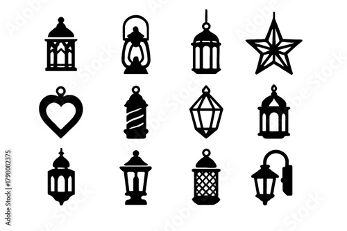 Vintage metal cage ornate mesh lantern decorative icons pedestal icon vector heart