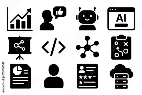 Chart ai vector snippet consultant icon advice code form chatbot strategy