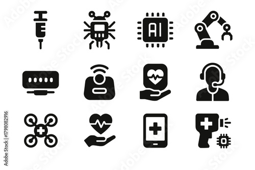 Healing vector medical robotic pad digital holographic led icon device intelli