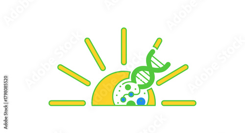 Biotechnology and Genetic Research Concept Icon.