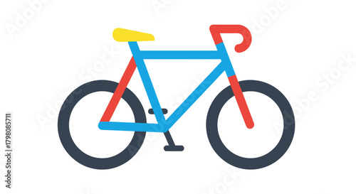 Colorful Bicycle Illustration on White Background.