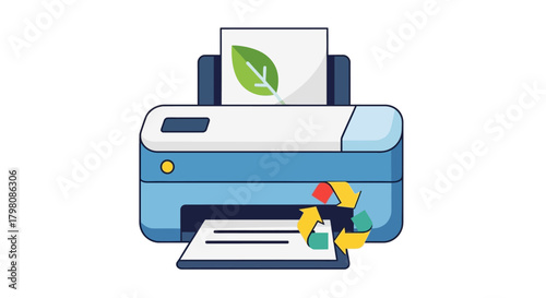 Eco Friendly Printer with Sustainable Ink and Recycled Paper.