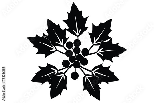 mistletoe bunch vector icon silhouette illustratio