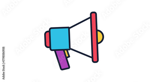 Loudspeaker Icon - A Colorful Illustration for Communication and Announcement.
