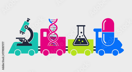 Science Train - A Colorful Journey Through Discovery.
