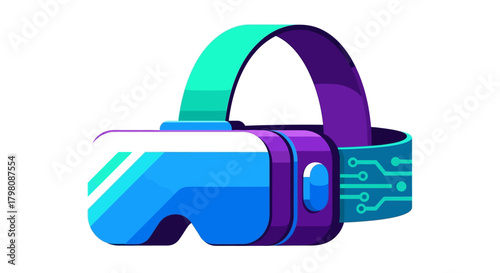 Virtual Reality Headset - Immersive Technology Illustration.