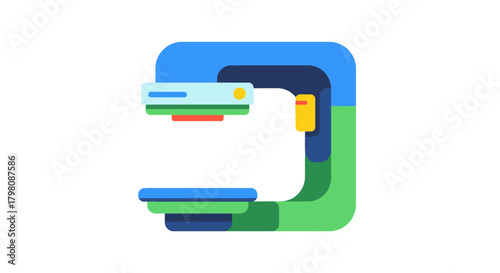 Abstract 3D representation of a 3D printer.