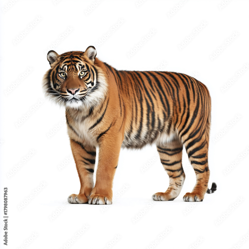Obraz premium Side view of confident standing tiger