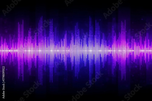 Wallpaper Mural Abstract futuristic digital waves background. Purple and blue waves of neon glowing particles flowing with bokeh. Information technology concept, data science, Torontodigital.ca