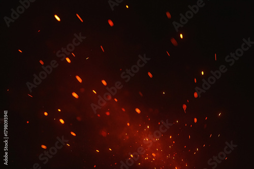 Warm Glowing Fire Embers in Dark Space, Cinematic Dramatic Atmosphere, 4K 1920x1080 Still Image