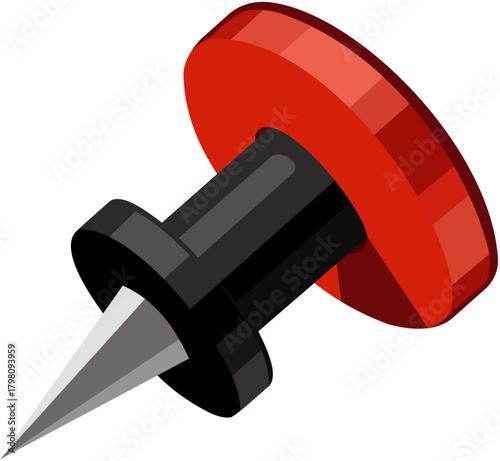 Vector illustration of a single push pin