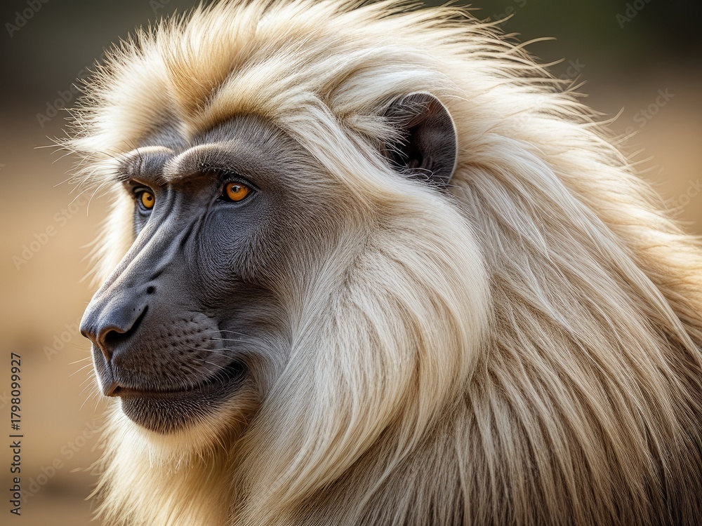 custom made wallpaper toronto digitalStunning Portrait of a Gelada Baboon: Golden Fur & Intense Gaze - Captivating Wildlife Photography