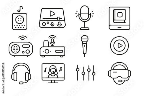 Hub icon voice screen home icons music audiobook assistant button sound vector