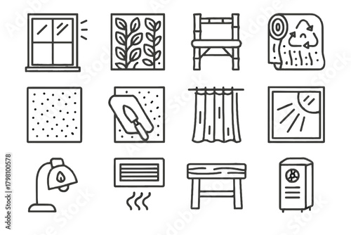 Cork icon table ventilation furniture eco vector wood interior lamp reclaimed plant