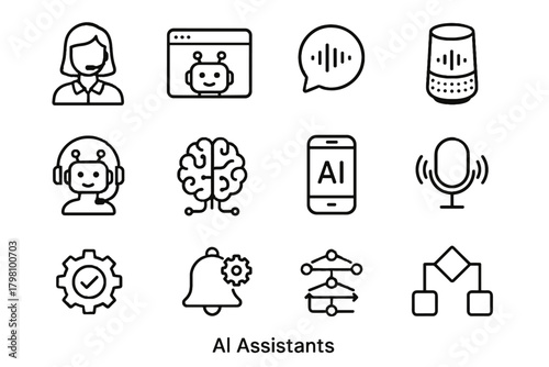 Gear icons bell modern virtual vector mobile workflow app ai flowchart icon