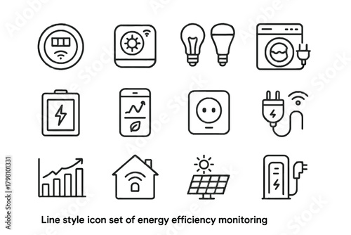 Lights panel outlet energy hub vector icons charger electric efficiency smart icon