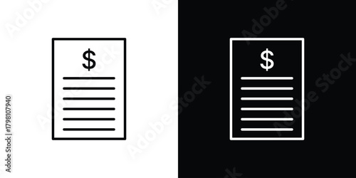 Bank statement icons vector.Editable stroke.linear style sign