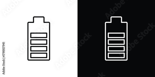 Battery icons vector.Editable stroke.linear style sign