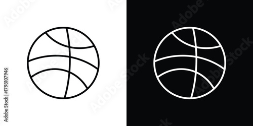 Basketball icons vector.Editable stroke.linear style sign