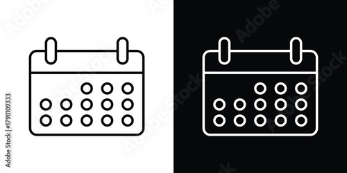 Calendar icons vector.Editable stroke.linear style sign