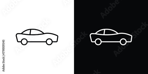 Car icons vector.Editable stroke.linear style sign