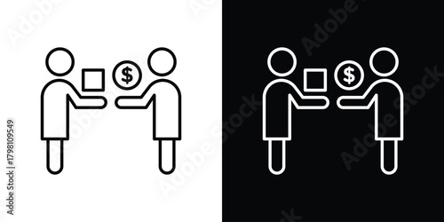 Cash on delivery icons vector.Editable stroke.linear style sign