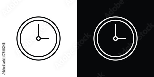 Clock icons vector.Editable stroke.linear style sign