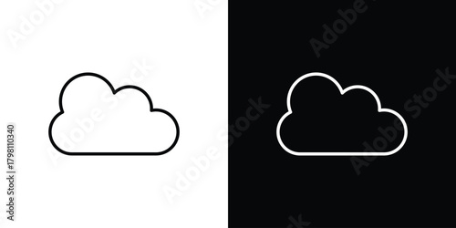 Cloud icons vector.Editable stroke.linear style sign