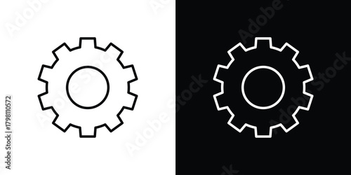 Cogwheel icons vector.Editable stroke.linear style sign