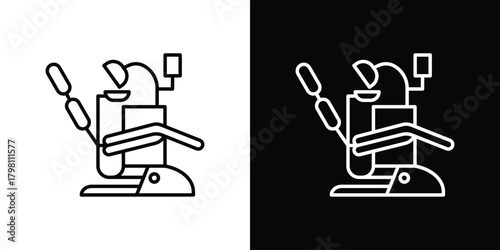 Dentist chair icons vector.Editable stroke.linear style sign