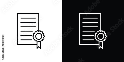 Diploma icons vector.Editable stroke.linear style sign