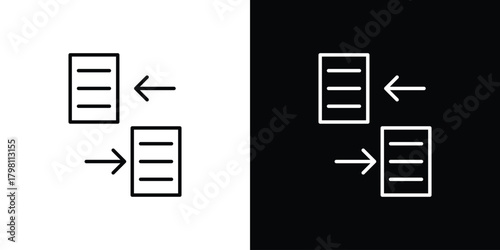 File transfer icons vector.Editable stroke.linear style sign