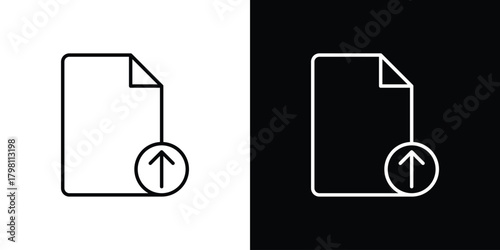 File upload icons vector.Editable stroke.linear style sign