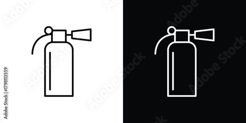 Fire extinguisher icons vector.Editable stroke.linear style sign
