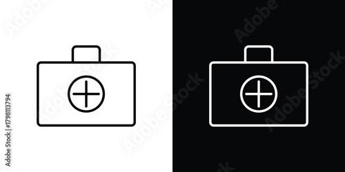 First aid icons vector.Editable stroke.linear style sign
