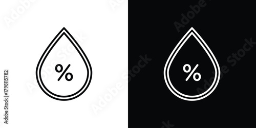 Humidity icons vector.Editable stroke.linear style sign