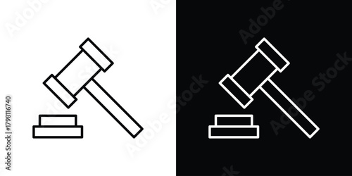 Law icons vector.Editable stroke.linear style sign