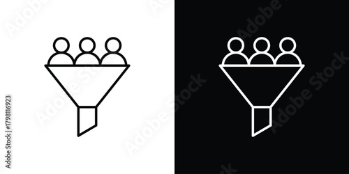 Lead conversion icons vector.Editable stroke.linear style sign