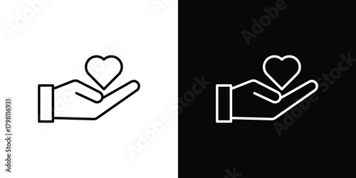 Life insurance icons vector.Editable stroke.linear style sign