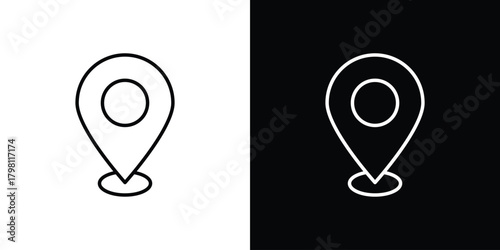 Location icons vector.Editable stroke.linear style sign