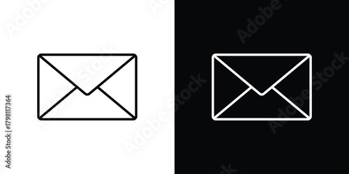 Mail icons vector.Editable stroke.linear style sign